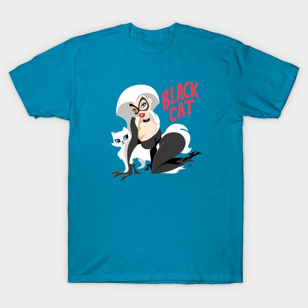 Black Cat T-Shirt by nocturnallygeekyme
